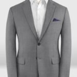 Деловой классический серый пиджак из шерсти