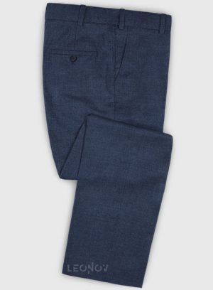 Деловые классические синие брюки из шерсти